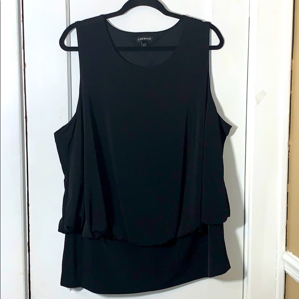 Lane Bryant Black Poofy Tank with Waistband